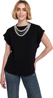 ELLE Collection Necklace Embellished Top