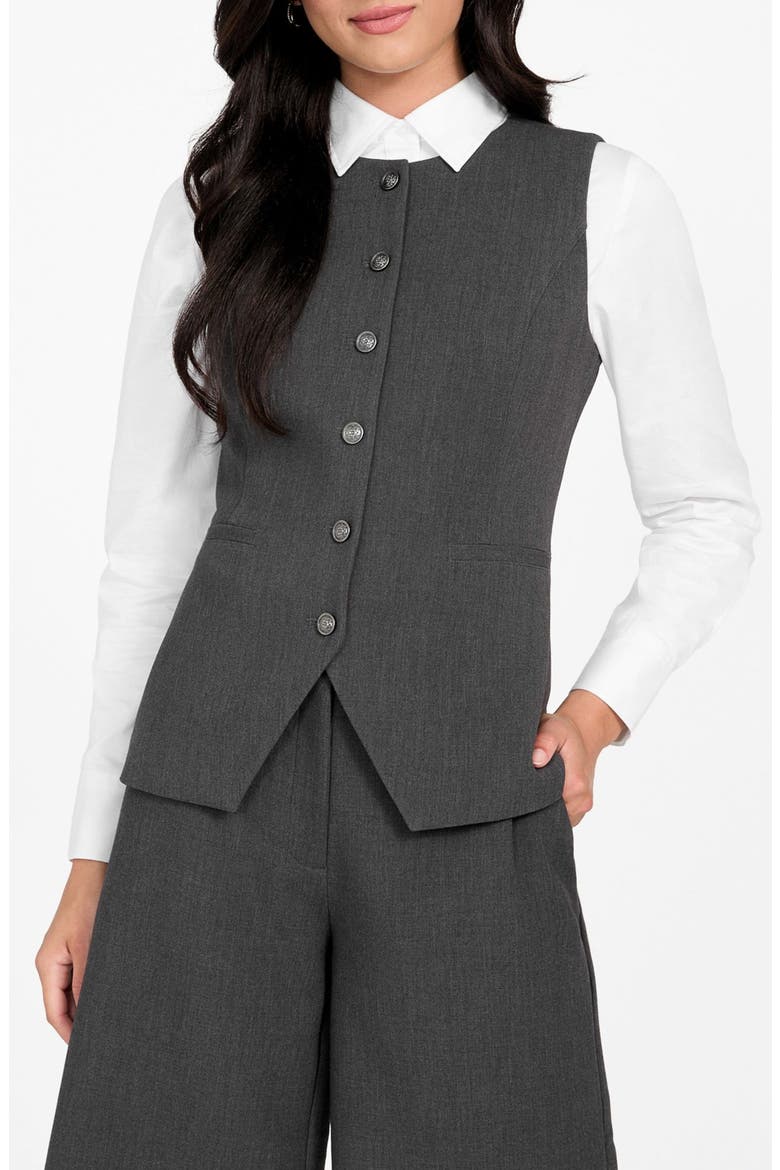 Isabeau Button-Up Vest, Main, color, GREY LIGHT