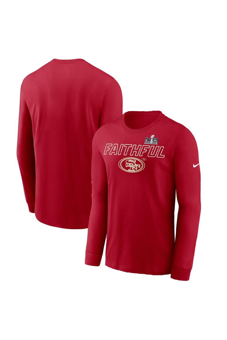 Men's Nike Scarlet San Francisco 49ers Super Bowl LVIII Local Long Sleeve T-Shirt, Main, color, Scarlet