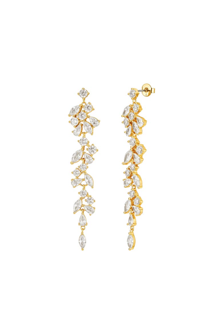 Trixie Crystal Drop Earrings, Main, color, Gold