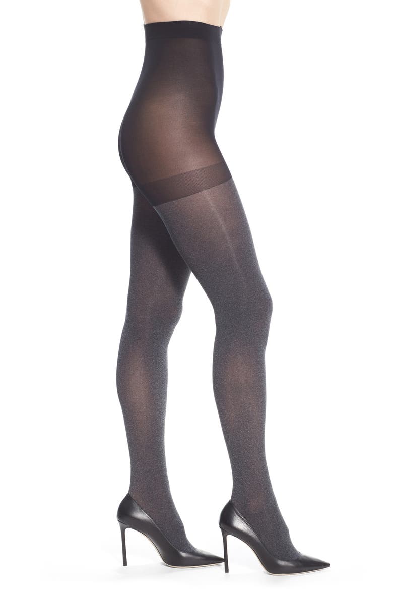 Opaque Control Top Tights, Main, color, HEATHER GREY