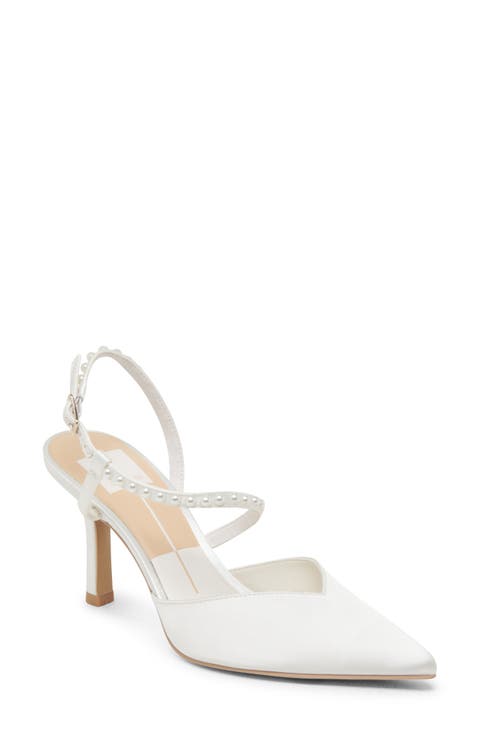 Kamra Faux Pearl Pointed Toe Pump (Women)