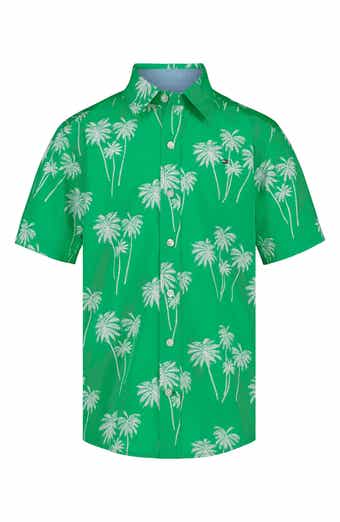 Tommy Hilfiger Kids' Palm Print Short Sleeve Button-Up Shirt