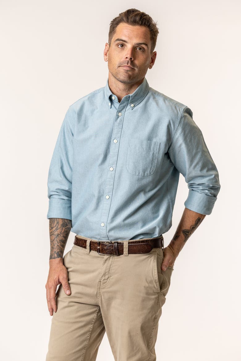 Organic Cotton Oxford Shirt, Main, color, Light Teal