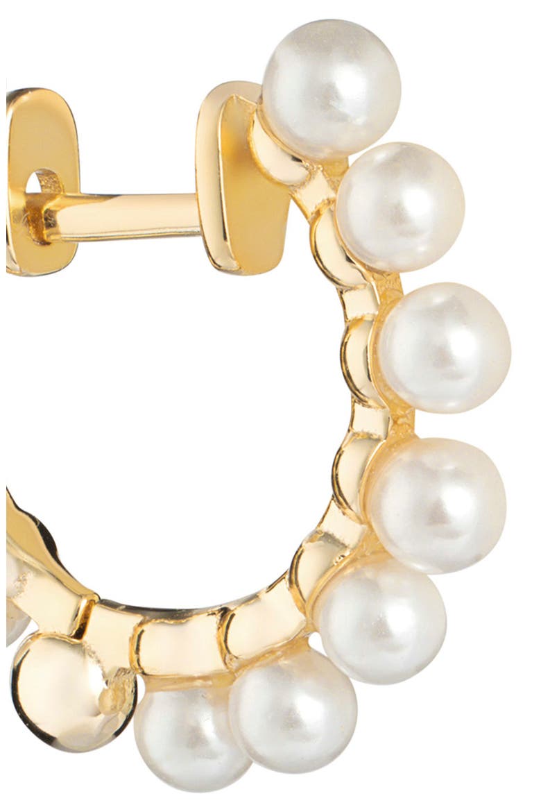 Freshwater Pearl Hoop Earrings, Alternate, color, GOLD