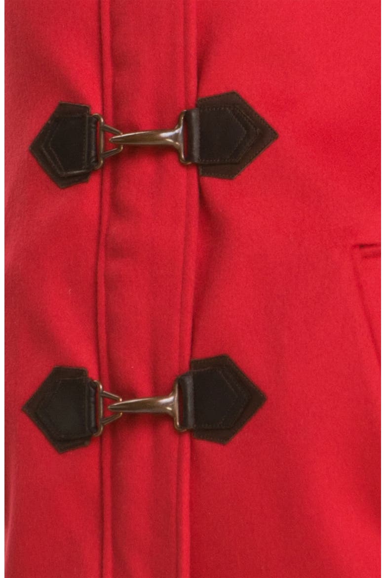 Crop Duffle Coat, Alternate, color, BRIGHT RED