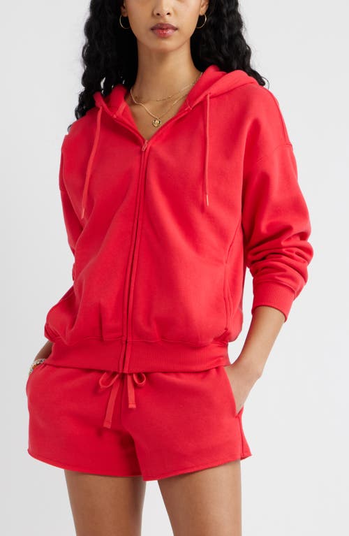 BP. Bubble Zip Hoodie in Red Saucy at Nordstrom, Size X-Small