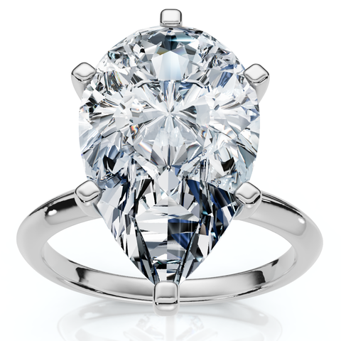 Certified 3Ct Pear Shape Solitaire Diamond Engagement Ring 6-Prong Lab Grown