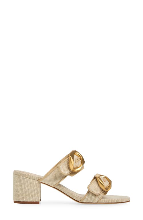 Shop Schutz Olga Buckle Block Heel Sandal In Oyster