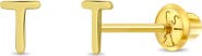 In Season Jewelry 14k Itsy Bitsy Initial Letter Earrings