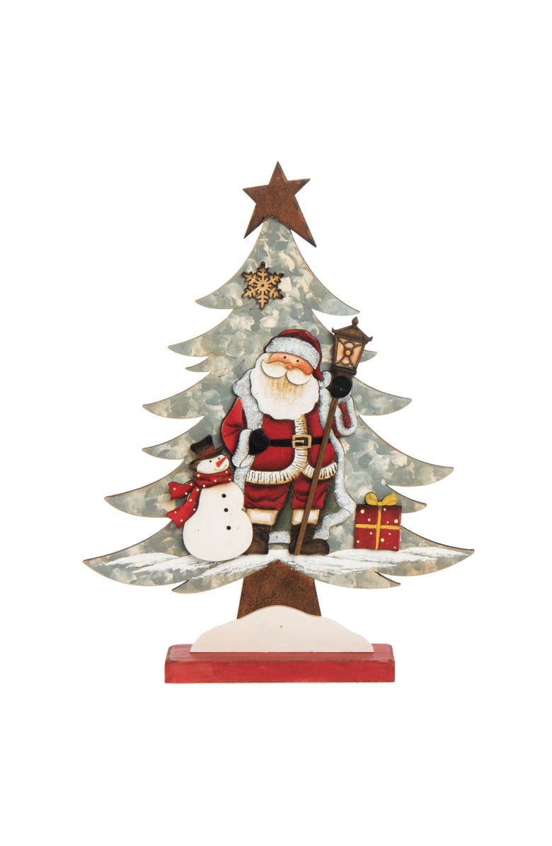 Transpac Wood Multicolored Christmas Tree Decor, Main, color, Multicolored