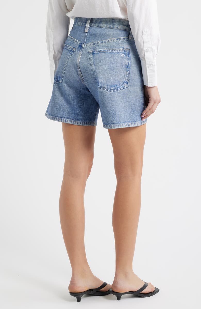 rag & bone Miramar Kaia High Waist Relaxed Fit Faux Denim Ponte Shorts, Alternate, color, Rosen