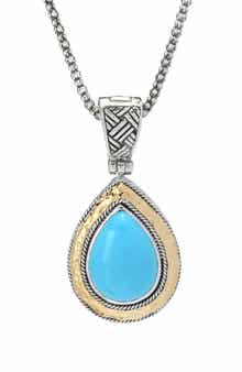 SAMUEL B. Sleeping Beauty Turquoise Pendant Necklace