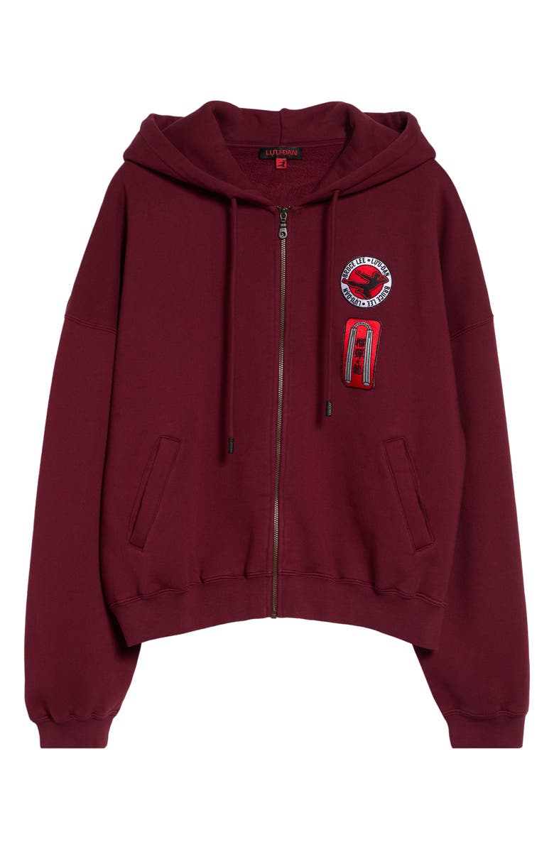 LU'U DAN Bruce Lee Cotton Fleece Zip-Up Hoodie, Main, color,
