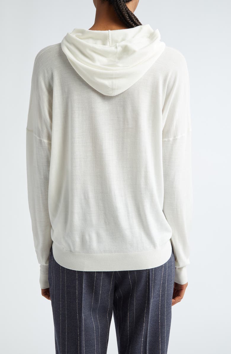 Eleventy Merino Wool Hooded Sweater, Alternate, color, Ivory