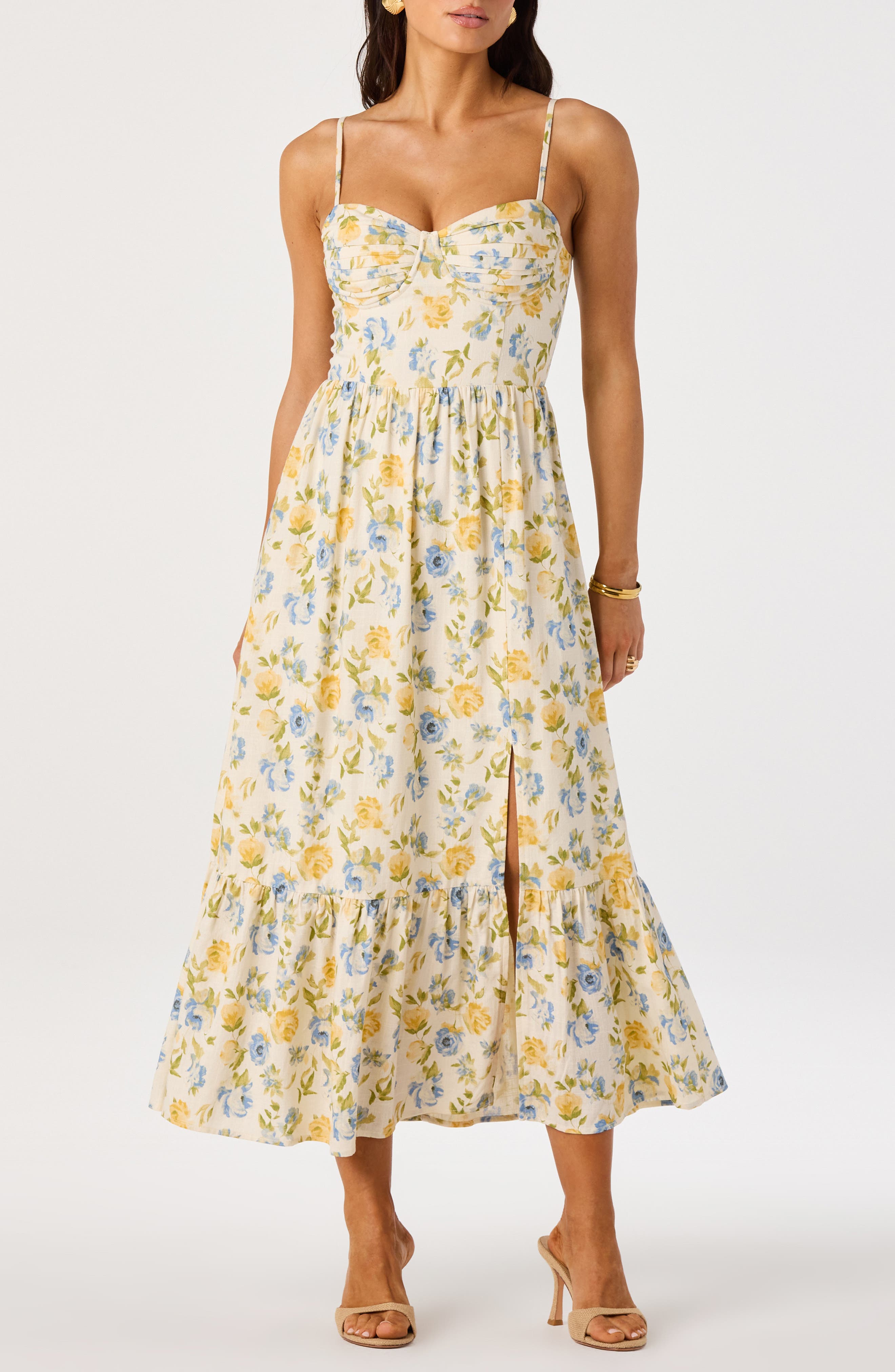 Floral Pleated Bust Fit & Flare Sundress - image 3