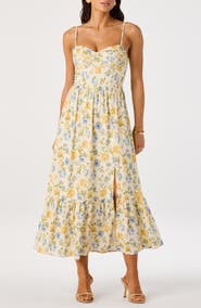 ASTR the Label Floral Pleated Bust Fit & Flare Sundress