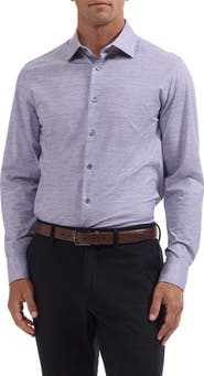Bugatchi James OoohCotton® Heathered Button-Up Shirt