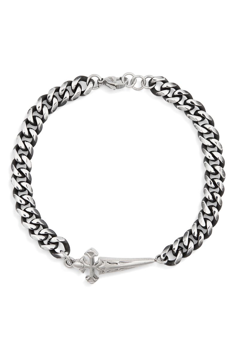 EYE CANDY LOS ANGELES Men's Tariq Cross Chain Bracelet, Main, color,