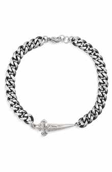 EYE CANDY LOS ANGELES Men's Tariq Cross Chain Bracelet