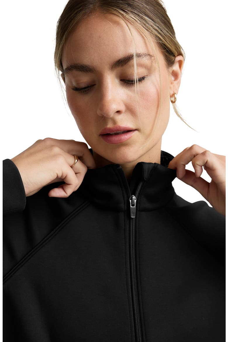 Piping Detail Bomber Jacket, Alternate, color, BLACK