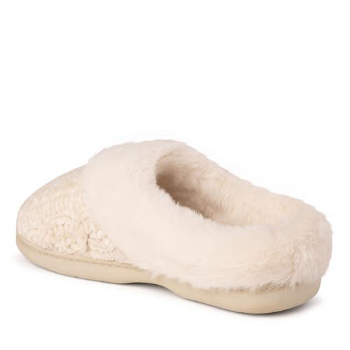 Dearfoams Womens Claire Cable Knit Chenille Clog House Shoe Slipper In Neutral