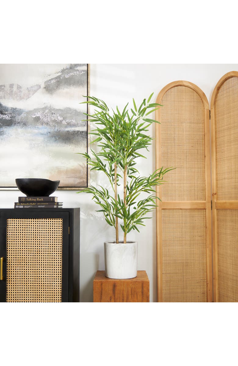 GINGER BIRCH STUDIO Green Faux Foliage Artificial Bamboo Tree in Pot, Alternate, color, 