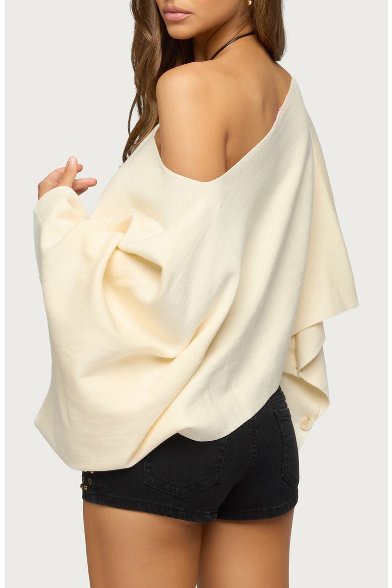 Sharla Off the Shoulder Poncho Top, Alternate, color, CREAM