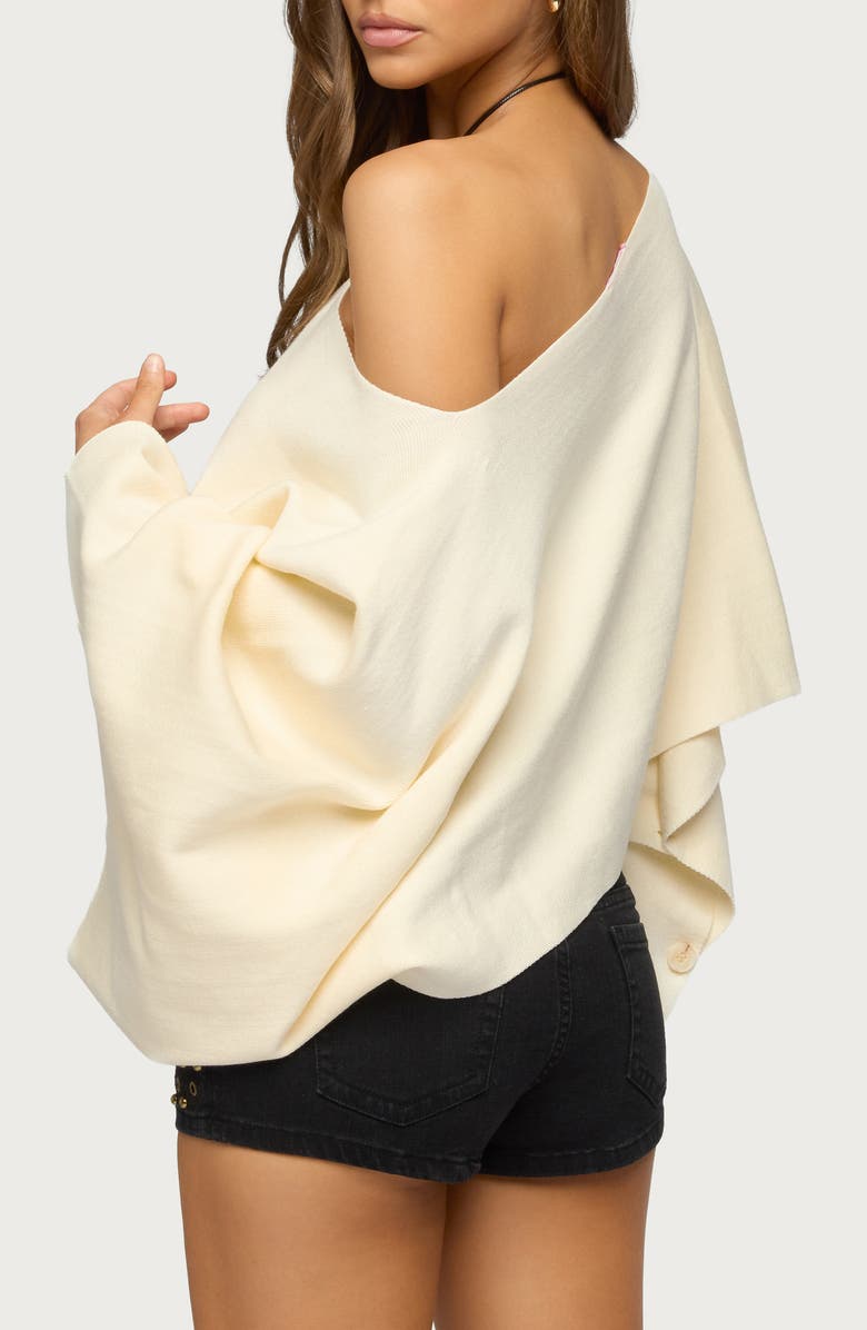 EDIKTED Sharla Off the Shoulder Poncho Top, Alternate, color,