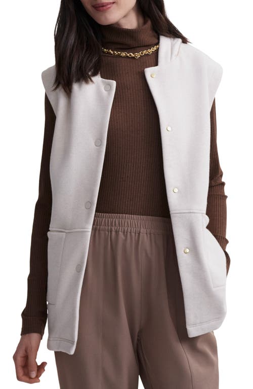 Varley Alita Sleeveless Snap-up Hoodie In Birch Marl