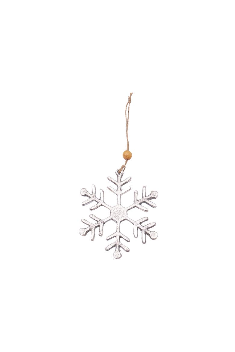 Metal Silver Snowflake Ornament, Main, color, Silver