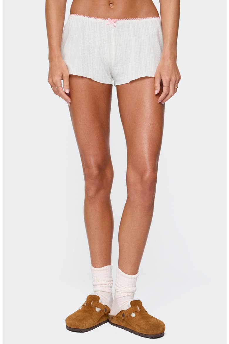 Linny Pointelle Low Rise Microshorts, Main, color, WHITE