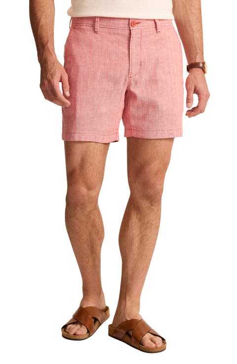 Beach Coast 7-Inch Flat Front Linen & Cotton Shorts