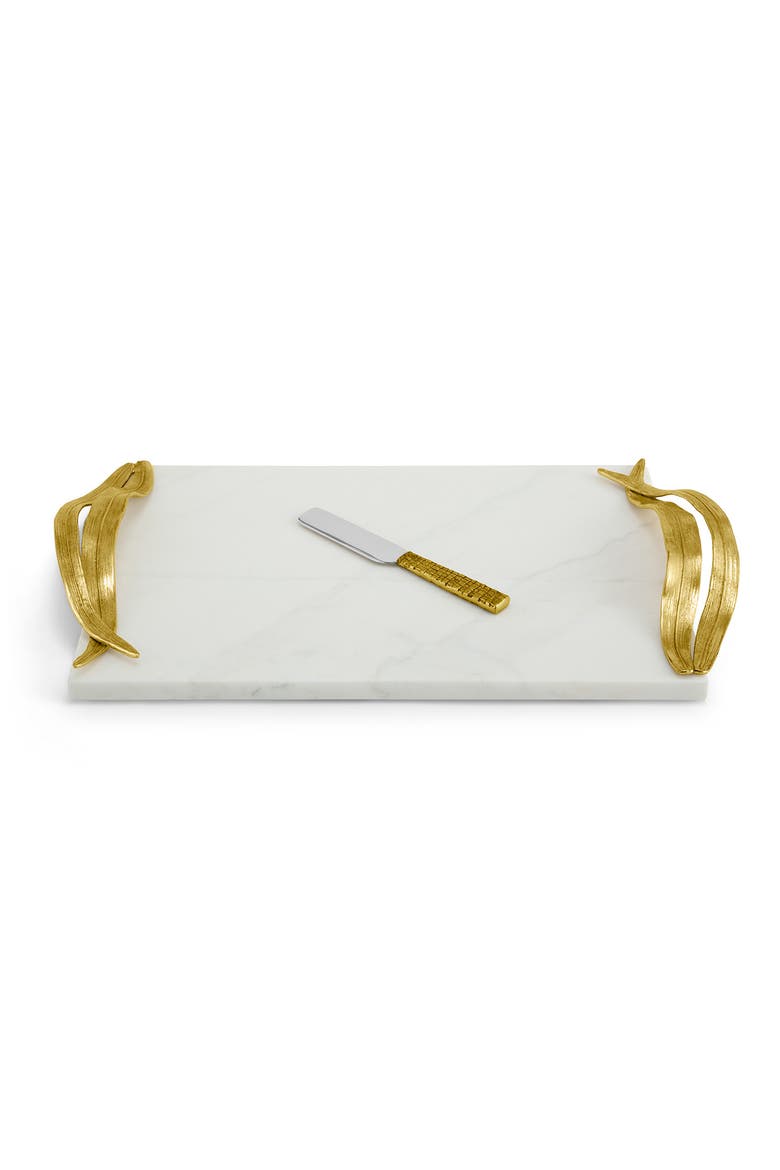 Palm Cheese Board & Knife, Main, color, White