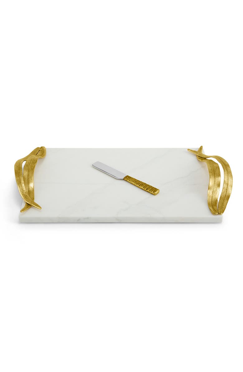 Michael Aram Palm Cheese Board & Knife, Main, color, White
