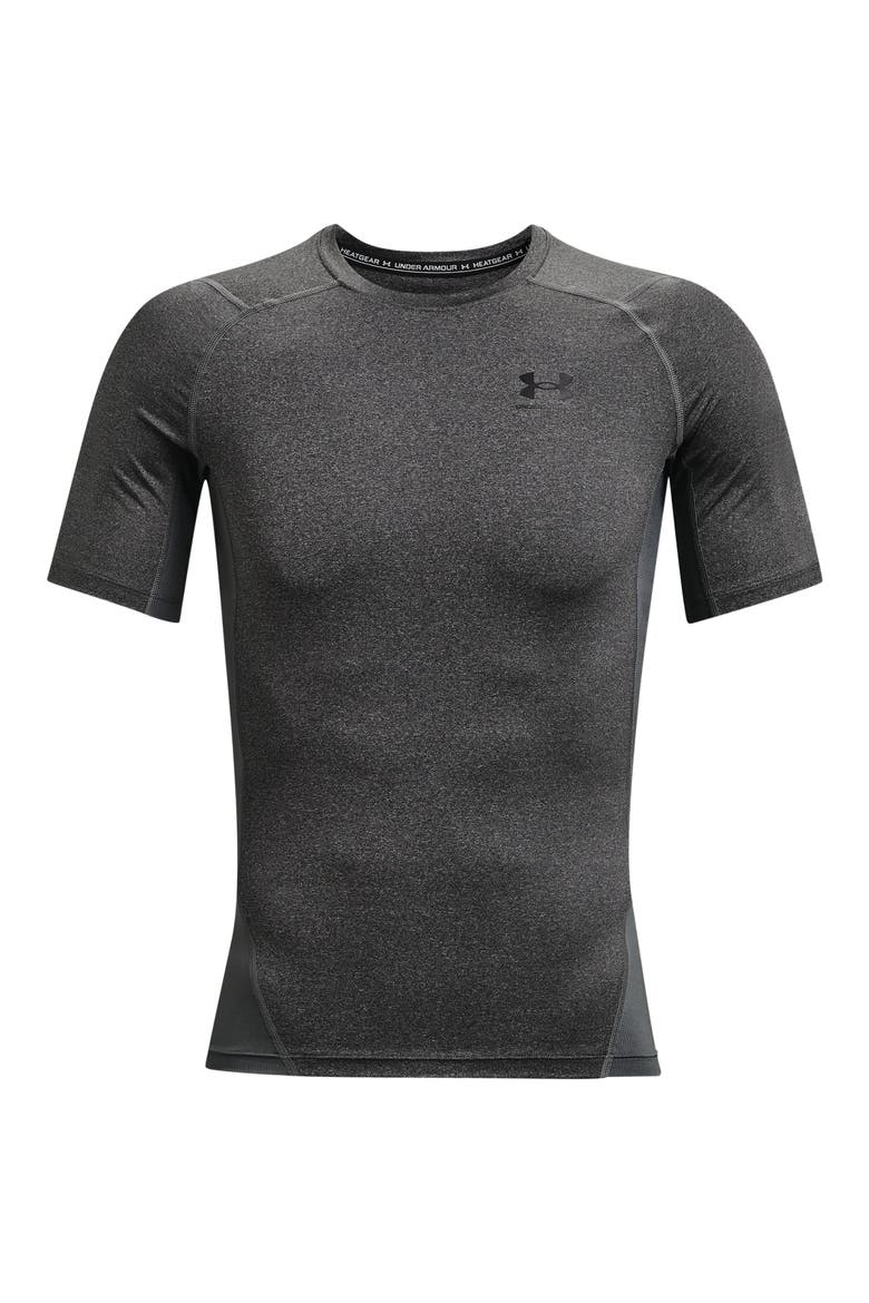 HeatGear® Armour Compression Performance T-Shirt, Alternate, color, CARBON HEATHER