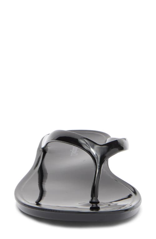 Jeffrey Campbell Beach Day Jelly Flip Flop In Black Shiny