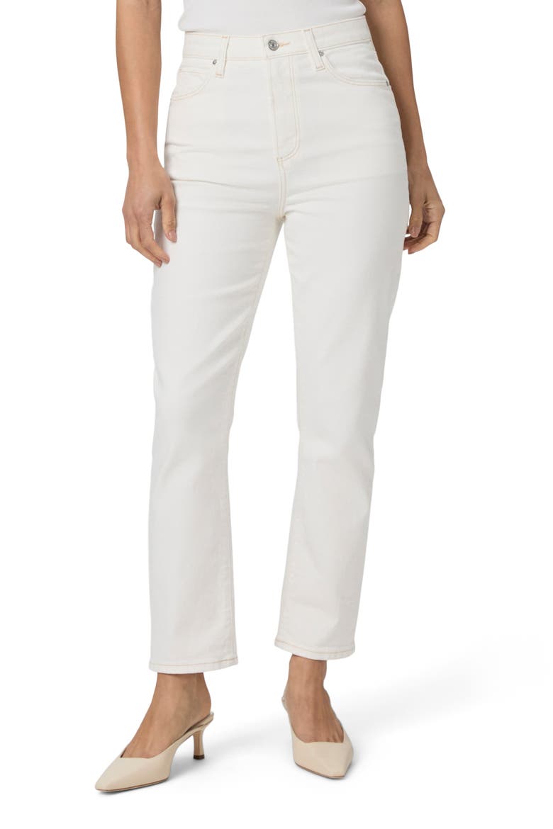 Billy High Waist Crop Straight Leg Jeans, Main, color, TOASTED ECRU