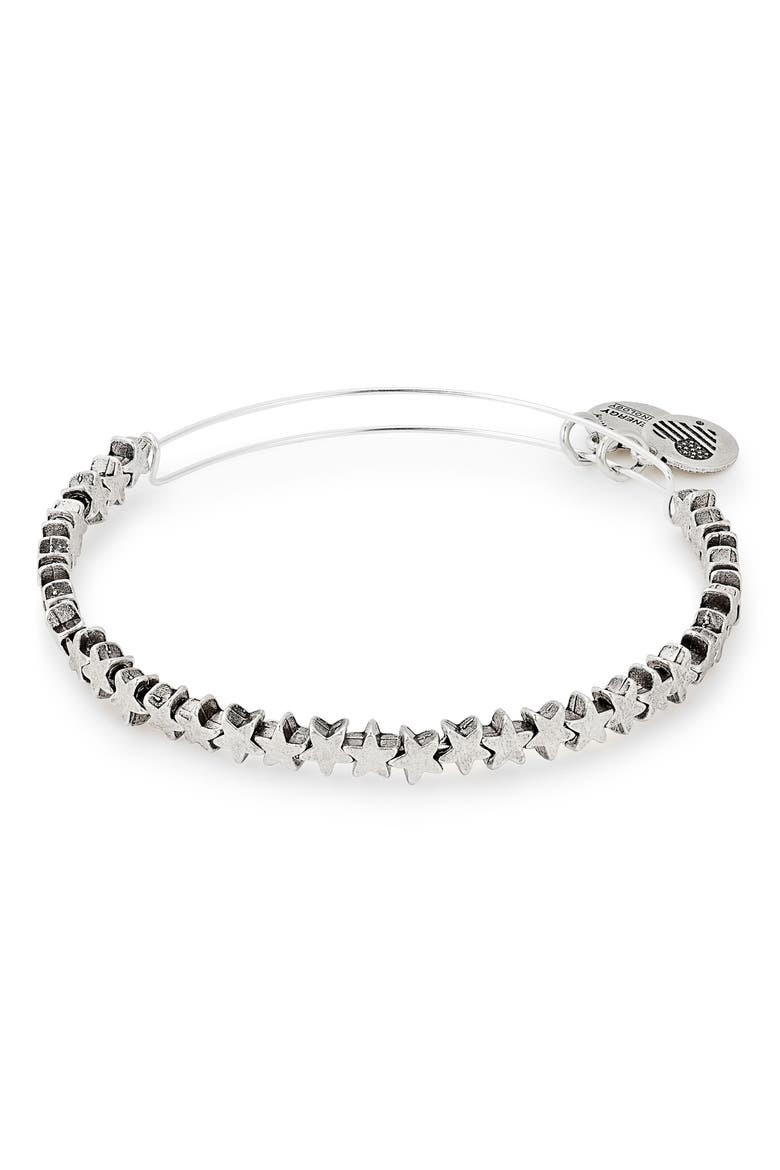 Star Adjustable Wire Bangle, Main, color, SILVER