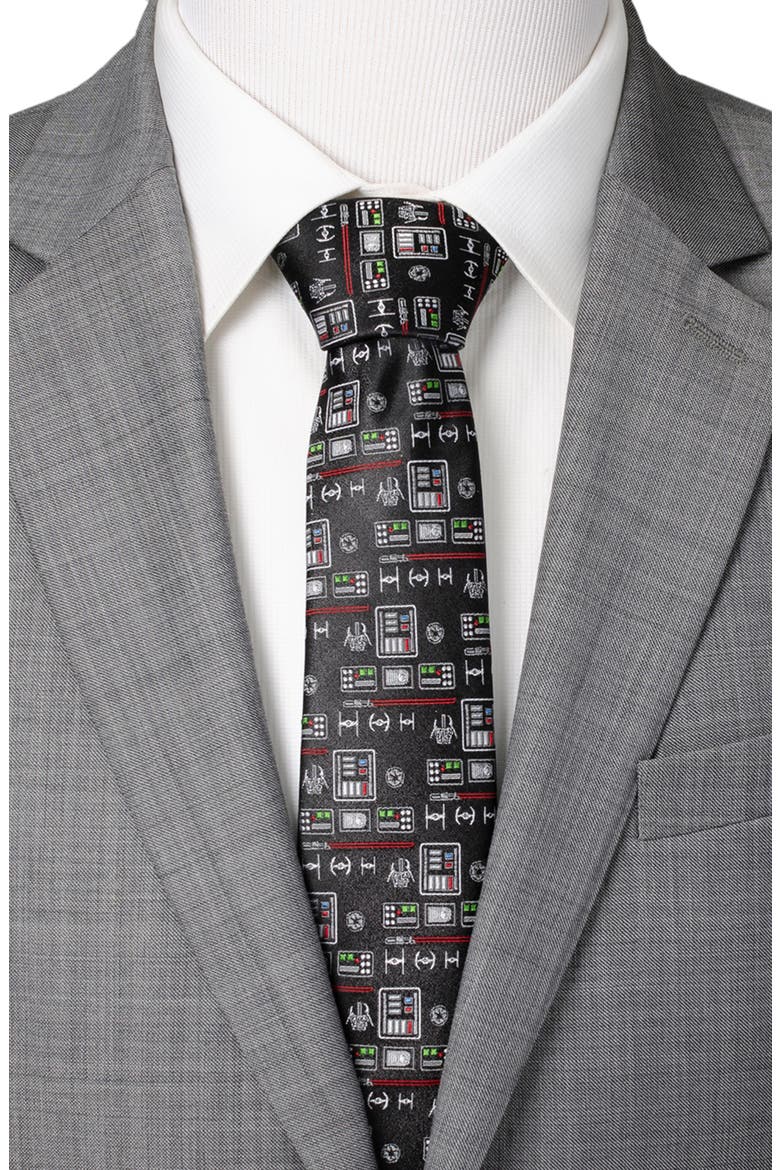Star Wars™ Darth Vader Chest Plate Silk Tie, Alternate, color, BLACK