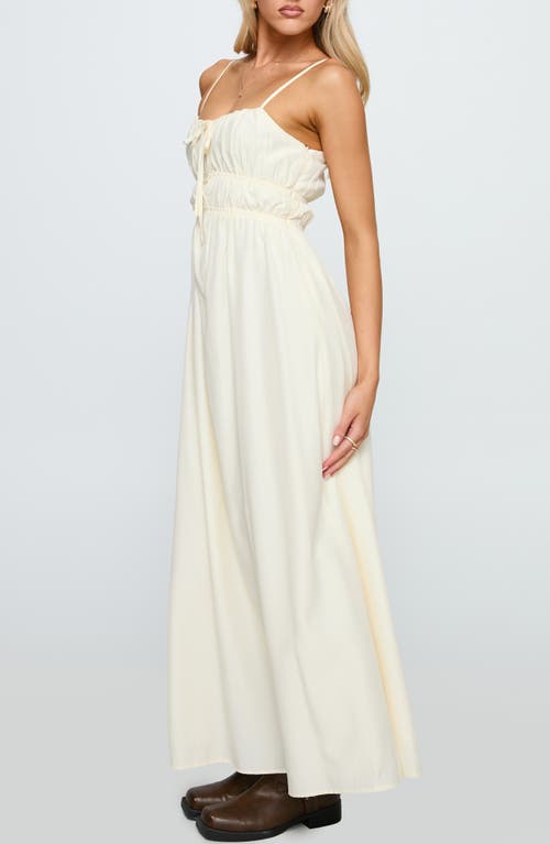 Princess Polly Violeta Shirred Sleeveless Maxi Dress In Neutral