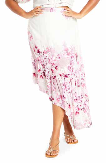 City Chic Isabella Border Asymmetric Skirt