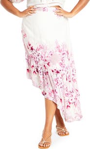 City Chic Isabella Border Asymmetric Skirt