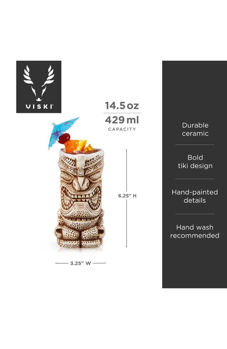 Viski Pacific High Tide Tiki Mugs Set of 2, Alternate, color, White