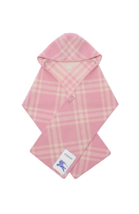 Check Wool Hooded Scarf