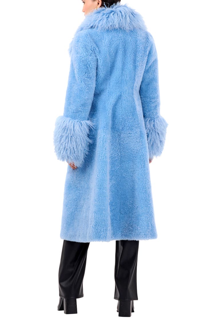 Genuine Shearling Short Coat, Alternate, color, BLUE