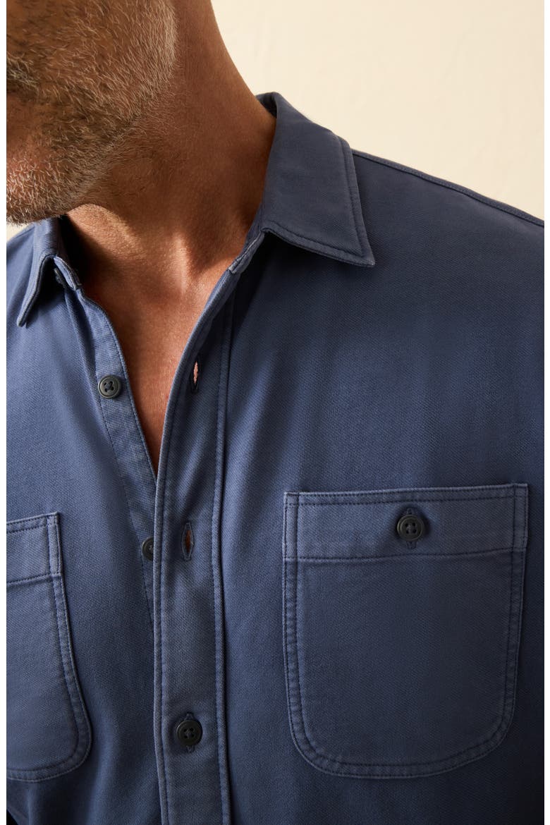 Field Knit Button-Up Shirt, Alternate, color, BLUE NIGHTS