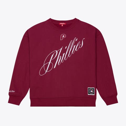 Women's Mitchell & Ness  Burgundy Philadelphia Phillies Script Sweatshirt