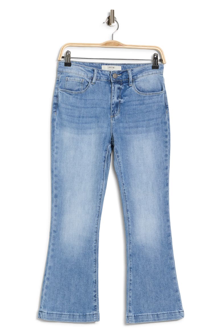 High Waist Crop Slim Flare Leg Jeans, Alternate, color, MEDIUM WASH