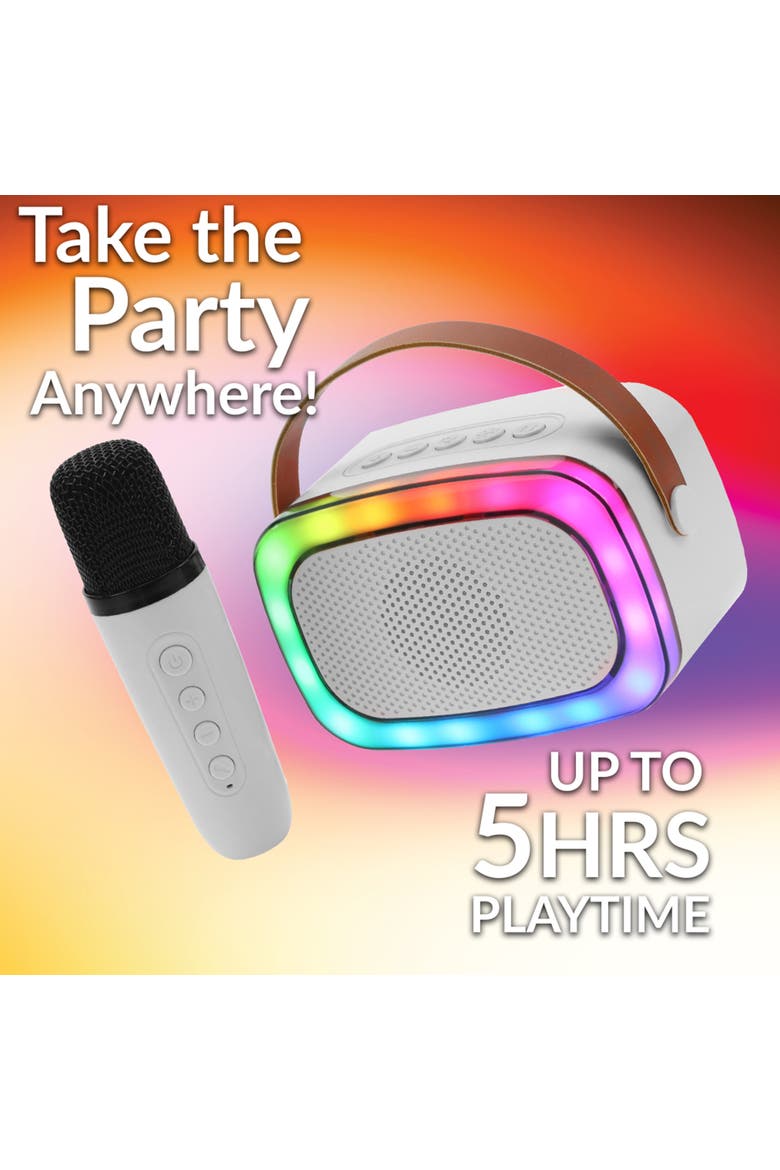 Rechargable Mini Karaoke Speaker Wireless Microphone, Alternate, color, White